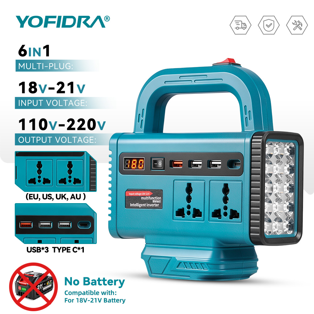 Outdoor Power Outlet - Inversor de energia portátil YOFIDRA 220V,