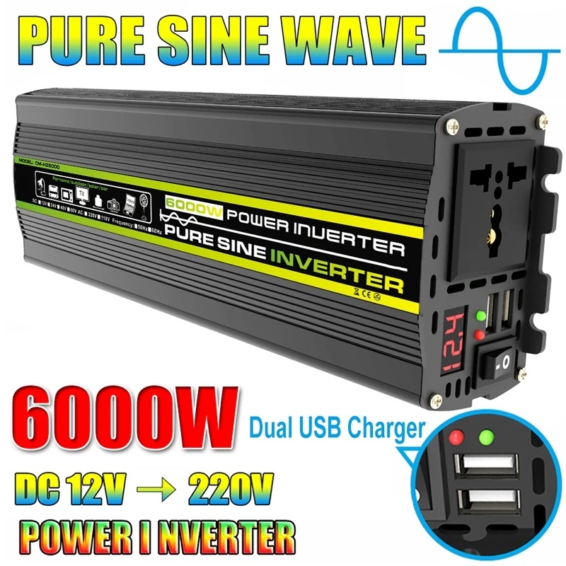 Outdoor Power Transformer - 6000w dc12/24v para ac 220v inversor