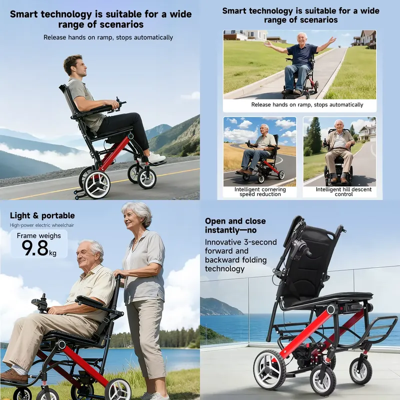 Outdoor Power Recliner - Cadeira Elétrica Dobrável e Reclinável, Leve,