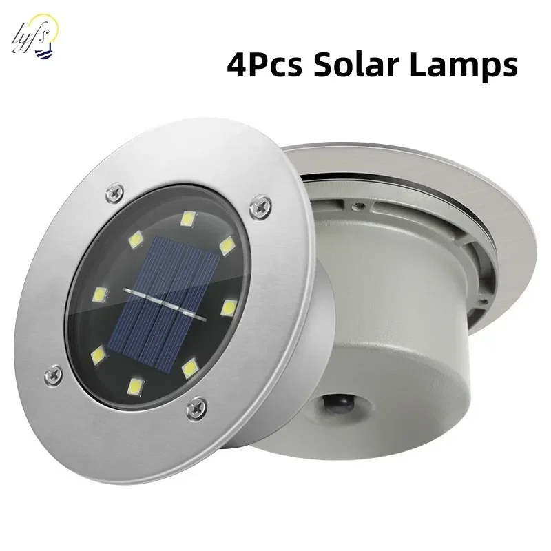 4 pçs led solar luzes do jardi - Outdoor Power Distribution Panel avaliação e preço