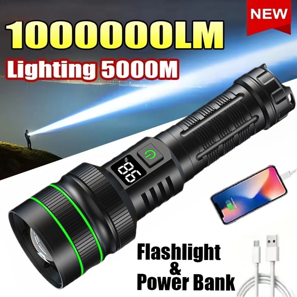 Lanterna LED poderosa com zoom - Outdoor Power Bank avaliação e preço